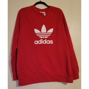 ADIDAS Mens Graphic Sweatshirt Jumper XL Red Cotton